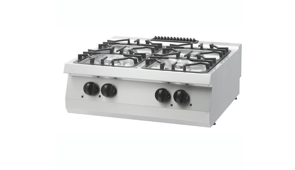 Kraftig spis - 4 brännare - Dubbel enhet - 70 cm djup - 30 kW - Gas