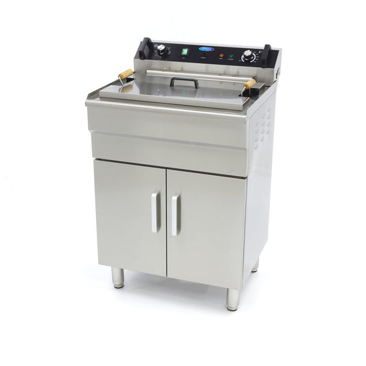 Fritös - 35L - 1 korg - med avtappningskran - 400V