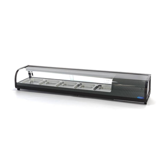 Sushi- och tapasdisplay -132L - inkl. 5 x 1/2 GN - Bordsskiva