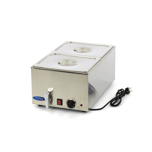 Bain Marie - med kran - inkl. 2 x 1/2 GN-set - Elektrisk