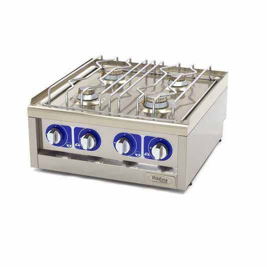 Spis - 4 brännare - Dubbel enhet - 60 cm djup - Gas