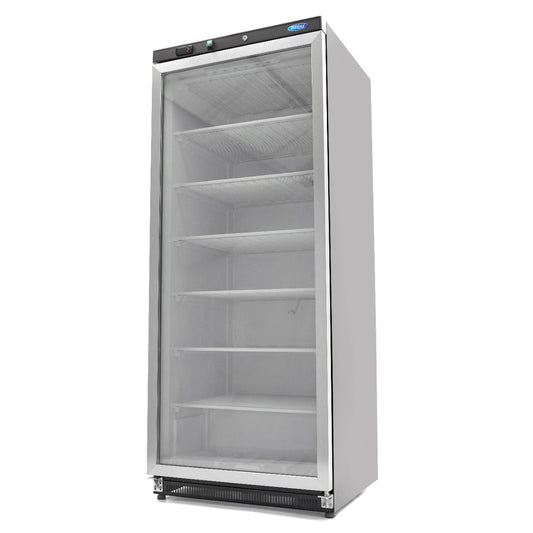 Frys - 600L - Svart - med glasdörr