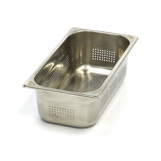 Gastronormbehållare - 3 st - 1/3 GN - 10 cm djup - Rostfritt stål - Perforerad