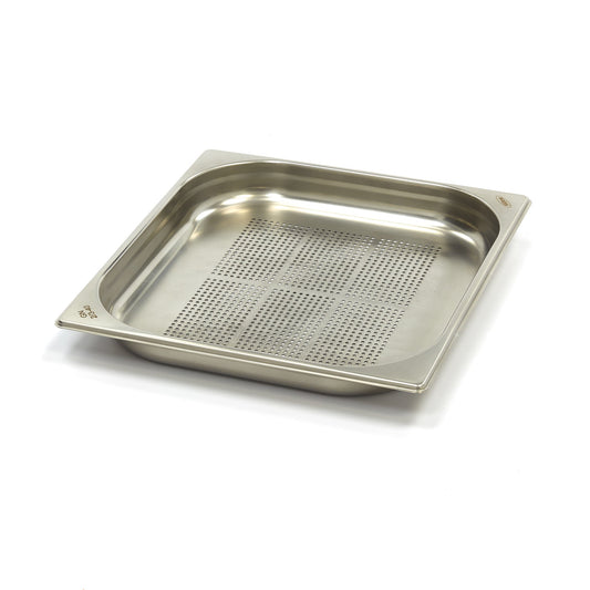 Gastronormbehållare - 3 st - 2/3 GN - 4 cm djup - Rostfritt stål - Perforerad
