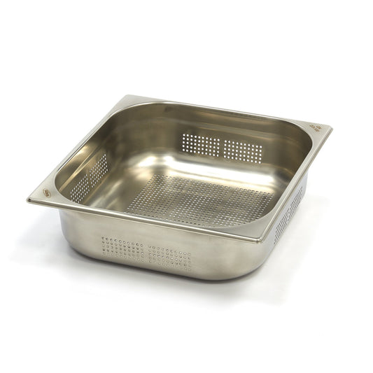 Gastronormbehållare - 3 st - 2/3 GN - 10 cm djup - Rostfritt stål - Perforerad