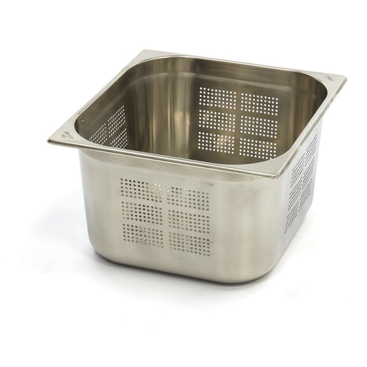 Gastronormbehållare - 3 st - 2/3 GN - 20 cm djup - Rostfritt stål - Perforerad