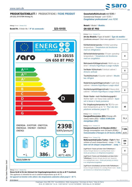SARO industrifrys modell GN 650 BT PRO
