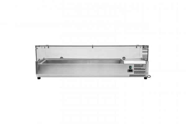 Kylränna - med glasdisk - 200,5 cm - 9 x 1/3 GN-behållare