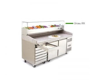 Pizzabänk - 7 lådor och 2 luckor - Bordsskiva i granit - IAC