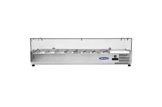 Kylränna - med glasdisk - 150,5 cm - 7 x 1/4 GN-behållare
