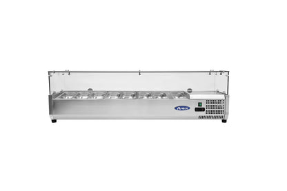 Kylränna - med glasbänk - 180,5 cm - 8 x 1/3 GN-behållare