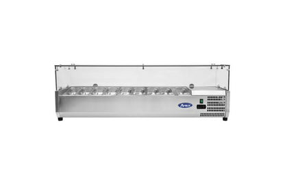Kylränna - med glasdisk - 200,5 cm - 9 x 1/3 GN-behållare