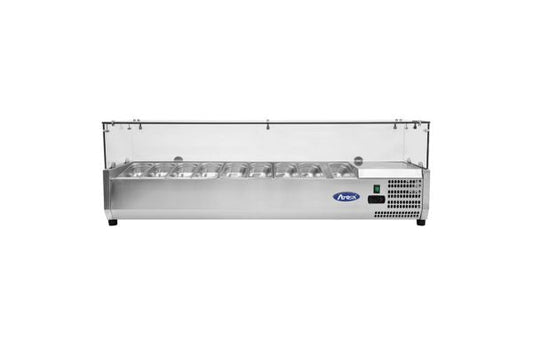 Kylränna - med glasdisk - 200,5 cm - 9 x 1/3 GN-behållare