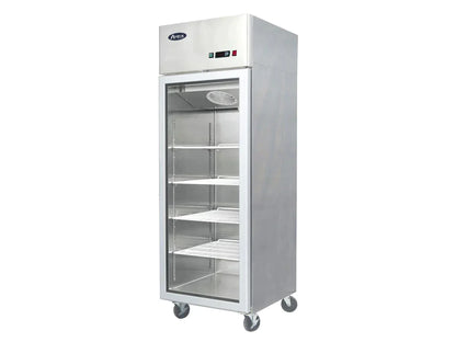 Industrifrys - Glasdörr - Rostfritt stål - 280 liter