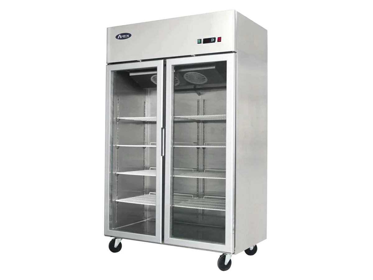 Industrifrys - 2 glasdörrar - Rostfritt stål - 620 liter