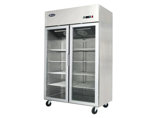 Industrifrys - 2 glasdörrar - Rostfritt stål - 620 liter