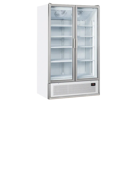 Displaykylskåp - 1200 liter - Vit/Silver
