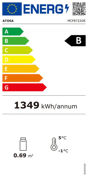 Displaykyl - 1 dörr - Svart - 405 liter