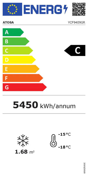 Industrifrys - 3 glasdörrar - Rostfritt stål - 950 liter