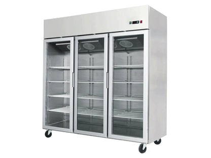 Industrifrys - 3 glasdörrar - Rostfritt stål - 950 liter