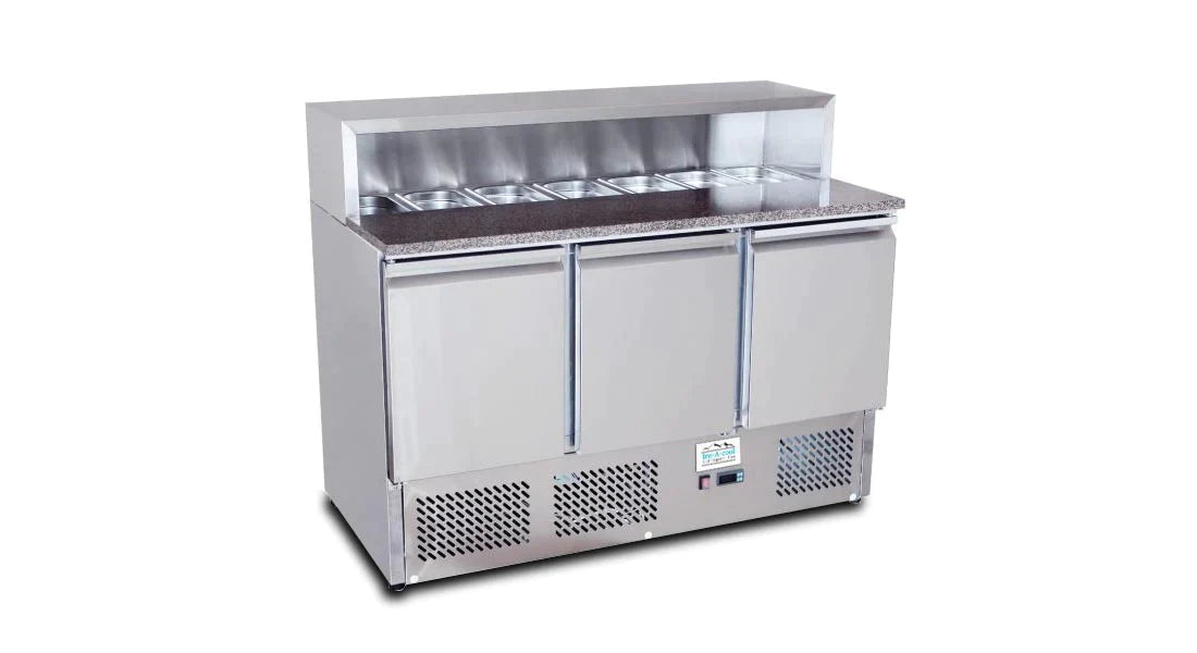 Pizzabänk - 3 dörrar - 8 x GN 1/6 - IAC