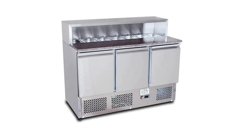 Pizzabänk - 3 dörrar - 8 x GN 1/6 - IAC